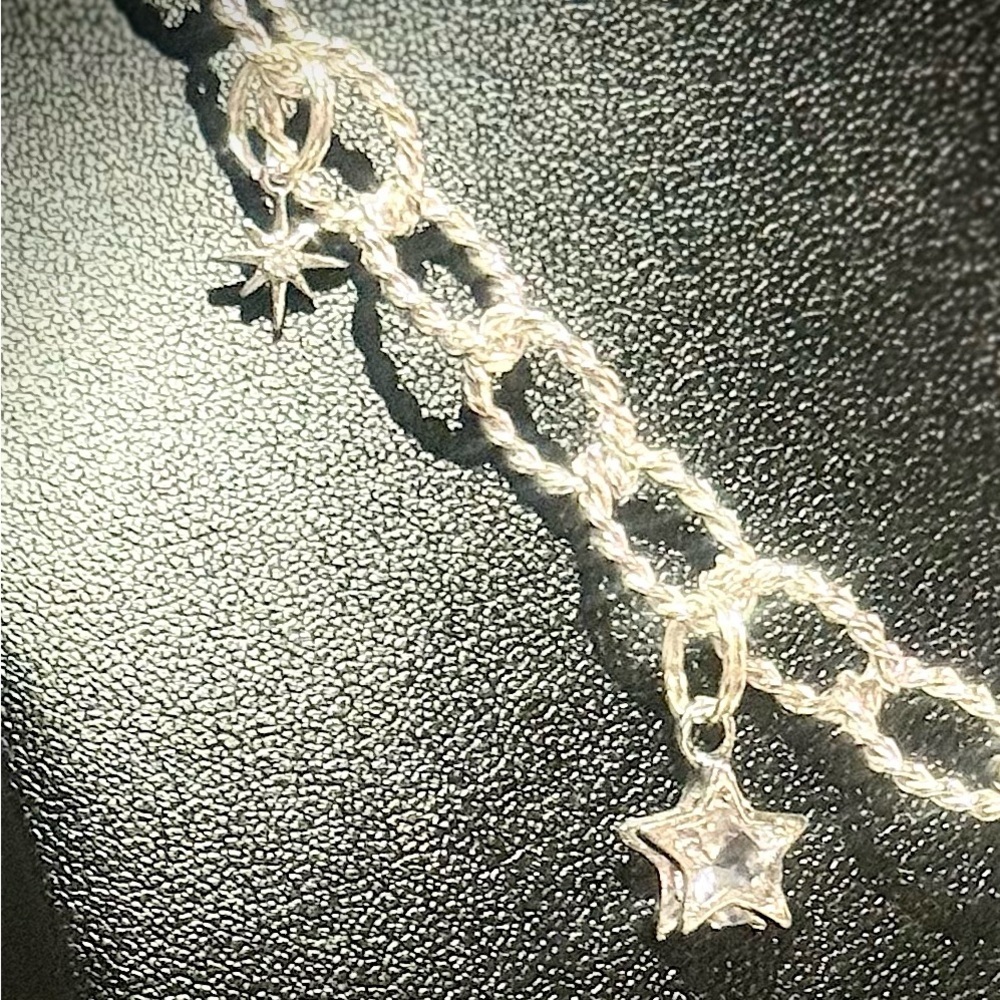 Silver Star and Planet Charm Necklace - Picture 3 of 5